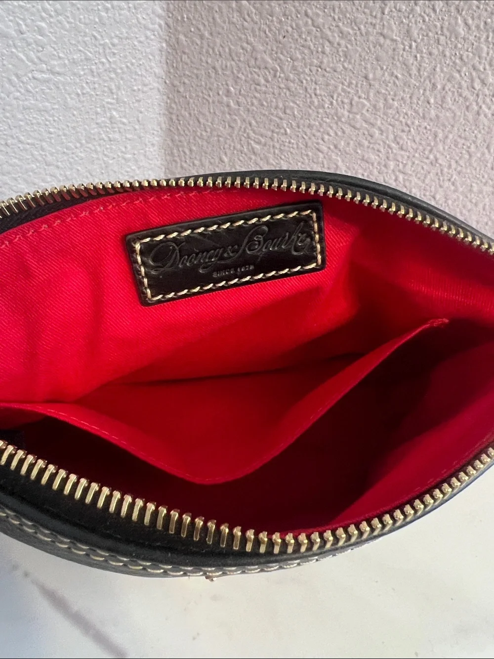 Dooney & Bourke Black Pebbled Leather Cosmetic Case